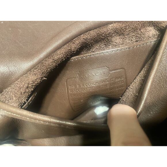 COACH Pocketbook Vintage Brown Leather Crossbody Bag Authentic Flap Close 9142 - Picture 8 of 15